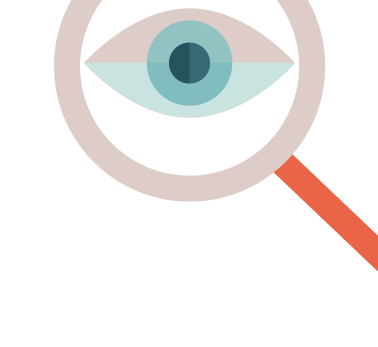 Magnifying glass with eye